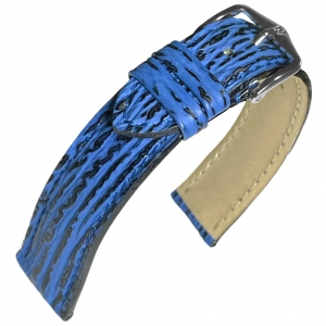 Hirsch Shark Uhrenarmband Echtes Haileder Blau