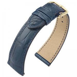 Hirsch Berlin Louisiana Alligator Uhrenarmband Matt Dunkelblau