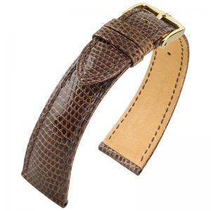 Hirsch Berlin Lizard Uhrenarmband Eidechsenleder Braun