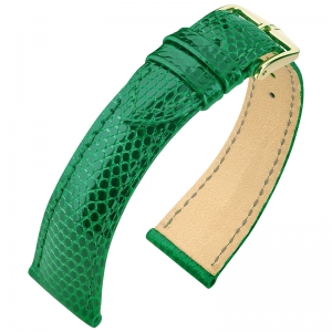 Hirsch Lizard Berlin Uhrenarmband Eidechsenleder Hellgrün - 18mm