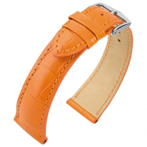 Hirsch Berlin Louisiana Alligator Uhrenarmband Matt Orange