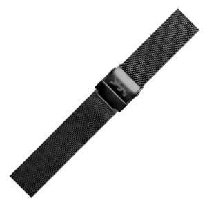 LLarsen / Lars Larsen 18mm Uhrenarmband Schwarzer Stahl Mesh