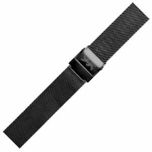 LLarsen / Lars Larsen 20mm Uhrenarmband Schwarzer Stahl Mesh