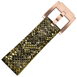 Marc Coblen / TW Steel Uhrenarmband Gold Glamour Leder Schlange 22mm