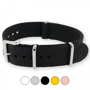 Schwarzes NATO Uhrenarmband G10 Military Nylon Strap