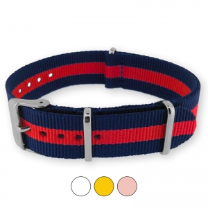 Regimental Blau Rot NATO Uhrenarmband G10 Military Nylon Strap