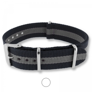 Regimental Schwarz Grau NATO Uhrenarmband G10 Military Nylon Strap