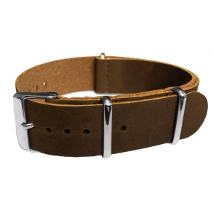Dunkelbrauner NATO Strap Vintage Leder - SS