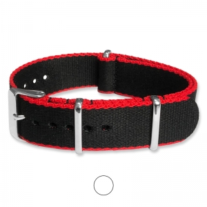 Schwarz Rot Seatbelt NATO Strap Deluxe Nylon Uhrenarmband