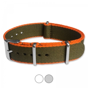 Armeegrün Orange Seatbelt NATO Strap Deluxe Nylon Uhrenarmband