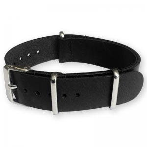 Schwarzes NATO Band Pull-Up Leder - SS