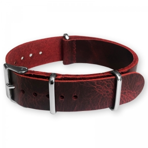 Red NATO Band Pull-Up Leder - SS
