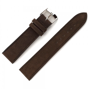 LIC Nubuck Stierleder Uhrenarmband Schokoladebraun