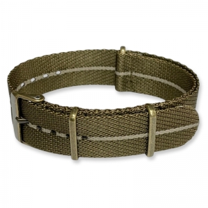 Slanted Khaki Sand NATO Uhrenarmband G10 Military Nylon Strap - BRONZE 22mm