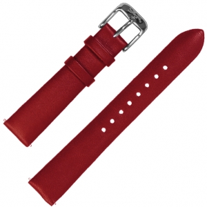 LLarsen / Lars Larsen 18mm Uhrenarmband Rotes Kalbsleder - Stahlschliesse