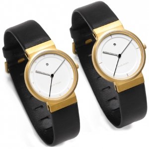 Jacob Jensen Uhrenarmband 873, 893 Leder Schwarz 17 mm
