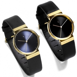 Jacob Jensen Uhrenarmband 856, 857 Leder Schwarz 17 mm