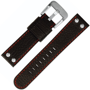TW Steel Uhrenarmband TW11, TW78 - Schwarz mit Roter Naht 22mm