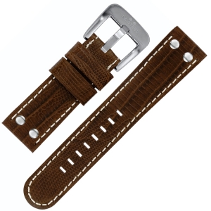 TW Steel Uhrenarmband - Braun Krokoprint 22mm
