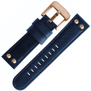 TW Steel Uhrenarmband Blau 22mm Schliesse roségoldfarbig - TW404, TW406, CE6000