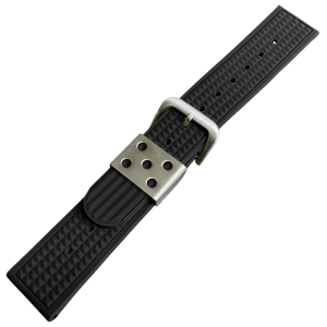 Waffle Strap Uhrenarmband Gummi Schwarz