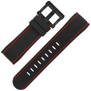 TW Steel Uhrenarmband TS6 schwarz Gummi 24mm