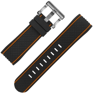TW Steel Uhrenarmband TS8 Coronel Dakar Limited Edition Schwarz Gummi 24mm