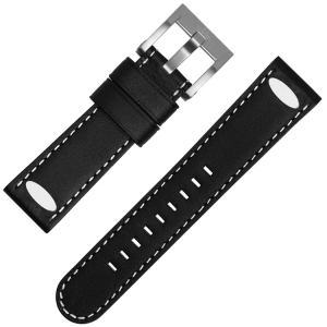 TW Steel Uhrenarmband Schwarzes Kalbsleder Universell Oval Stud - 22mm