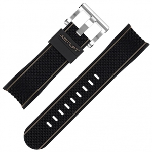 TW Steel Uhrenarmband TS10 TS12 Simeon Panda Gummi Schwarz 24mm