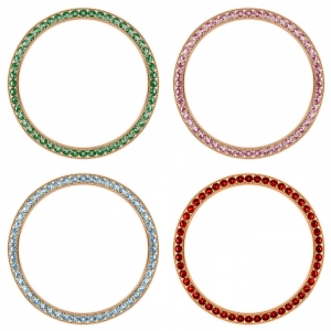 Marc Coblen 42mm SET 4x Lünetten Rose Gold Stahl mit Farbigem Kristallrand