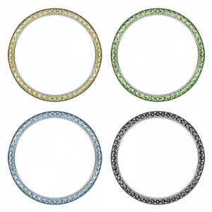 Marc Coblen 42mm SET 4x Lünetten Rostfreier Stahl mit Farbigem Kristallrand