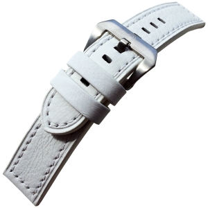 Vintage Uhrenarmband Lenzers Leder Weiss