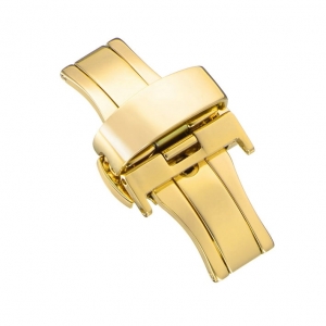 Doppelte Schmetterlingsschließe Edelstahl - Goldfarbig