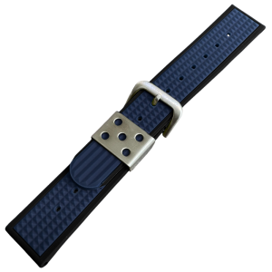 Waffle Strap Uhrenarmband Gummi Schwarz Blau