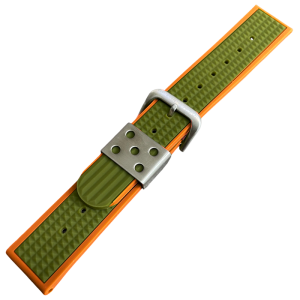 Waffle Strap Uhrenarmband Gummi Orange Grün