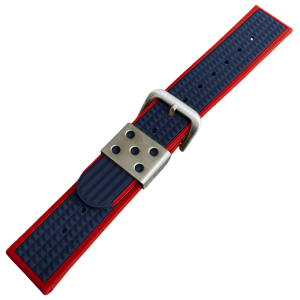 Waffle Strap Uhrenarmband Gummi Rot Blau