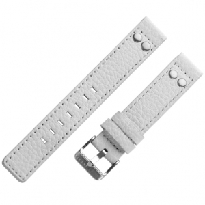 OOZOO Uhrenarmband Leder Weiss mit Nieten 