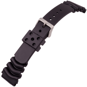 Seiko Uhrenarmband für Taucheruhren Gummi Schwarz - 22mm