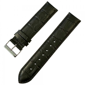 Edox Alligatorgrain Uhrenarmband Kalbsleder mit Schliesse Schwarz