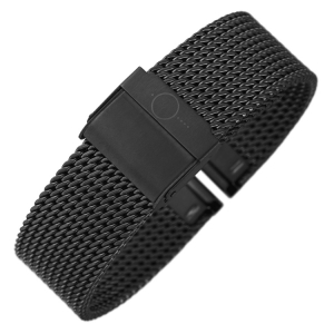 bandOh Mesh Milanaise Uhrenarmband Fein Gewebter Stahl Schwarz