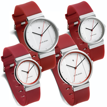Jacob Jensen Uhrenarmband 751, 761 Gummi Rot 17mm