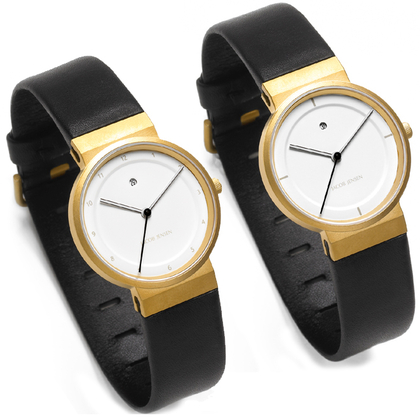 Jacob Jensen Uhrenarmband 873, 893 Leder Schwarz 17 mm