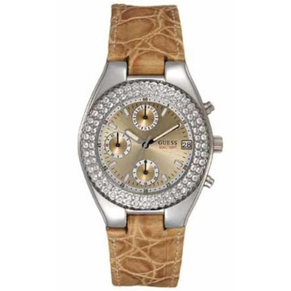 Guess Uhrenarmband I15059L9 - Beiges Leder mit Kroko-Struktur