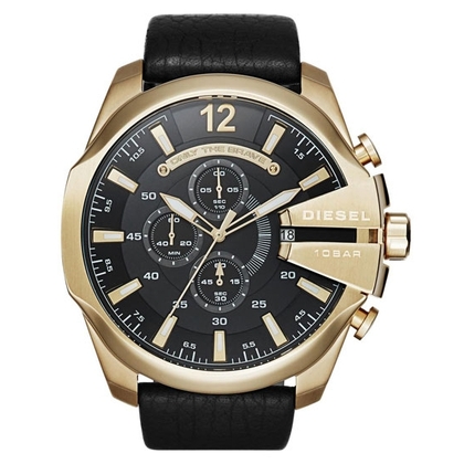 Diesel DZ4344 Uhrenarmband Leder Schwarz