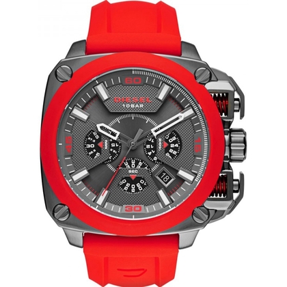 Diesel DZ7368 Uhrenarmband Gummi Rot