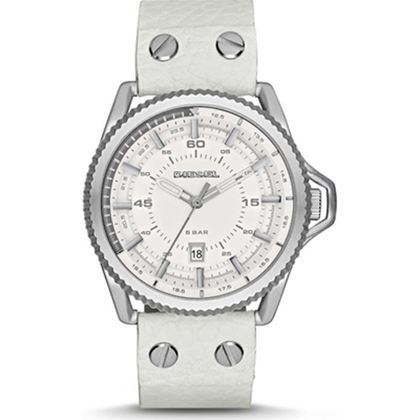 Diesel DZ1755 Uhrenarmband Leder Weiss