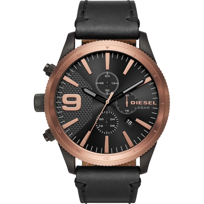 Diesel DZ4445 Uhrenarmband Leder Schwarz