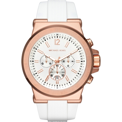 Michael Kors MK8492 Uhrenarmband Gummi Weiss 