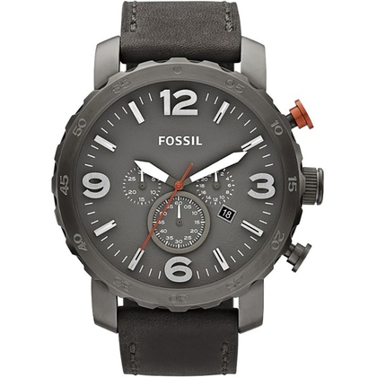 Fossil JR1419 Uhrenarmband Leder Grau