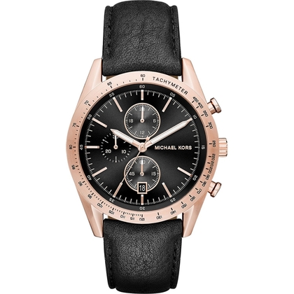 Michael Kors MK8440 Uhrenarmband Leder Schwarz